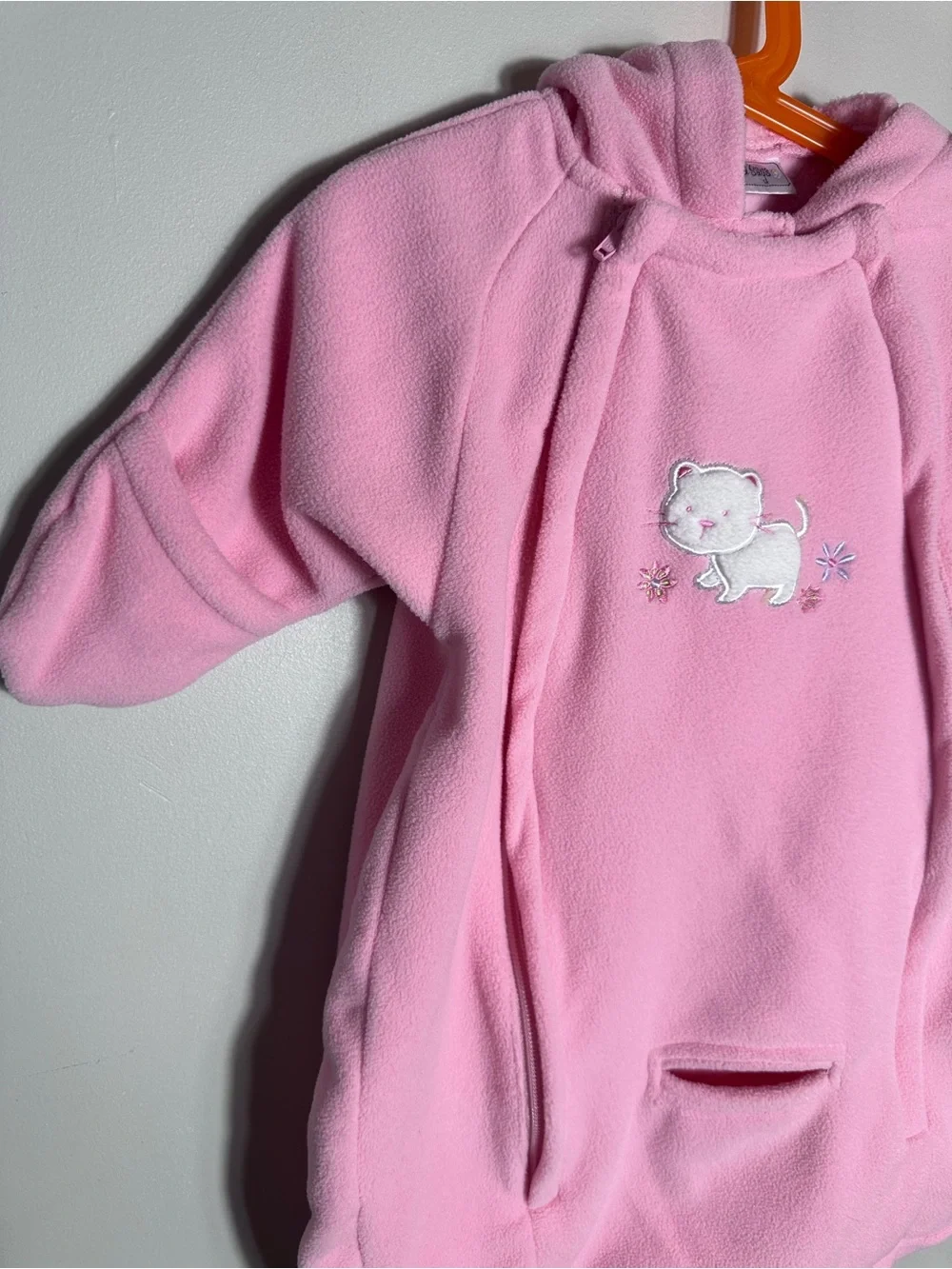 Y2K Pink Hooded baby bunting Fleece Suit